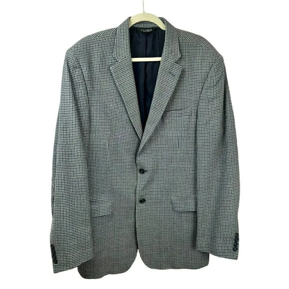JoS A Bank Sportcoat, Jacket, 42 L, Traveler's Tailor Fit, Check Plaid Gray Blue - Picture 1 of 8